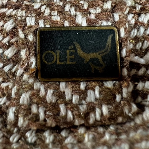 Vintage OLE Fedora Adult Mens OSFM Ivory & Tan Wool Textured Tweed Hat EUC - Picture 7 of 9